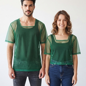 T-shirt en maille transparente 100% polyester unisexe, t-shirt sexy transparent léger, t-shirts tendance unisexe - Product Image 1