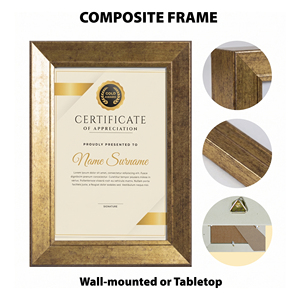 Black Wooden Frame Certificate Holder Rectangle <b>MDF</b> Back Acrylic Front Tabletop Wall Display <b>Decorative</b> Accessory - Product Image 2