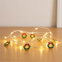 Guirlande lumineuse LED en forme de couronne de Noël, lumières féériques en fil de cuivre blanc chaud pour la décoration intérieure des fêtes, des arbres de Noël et des soirées.