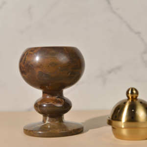 Brûleur à bakhoor en marbre, brûleur d'encens naturel sur piédestal en pierre, pour la maison et la méditation, décoration intérieure - Product Image 6