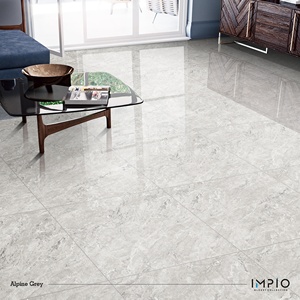 Azulejos vitrificados esmaltados de porcelana de superficie brillante pulida moderna, mármol alpino Natural de alta demanda, gris para el hogar, hotel, aeropuerto - Product Image 5