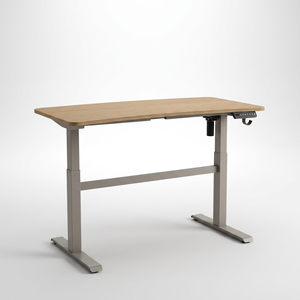 Escritorio de Oficina Rectangular Moderno con Altura Ajustable, Marco Metálico y Superficie de Madera, Diseño Independiente para Uso en Oficina en Casa - Product Image 4
