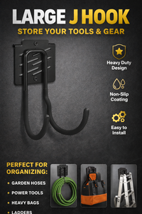 Metal Wall Mounted Hook Organizer for Home Organization, Dual Hook for Garage & <b>Workshop</b> <b>Storage</b>, Steel Wall Mount GAPGAR005 - Product Image 3