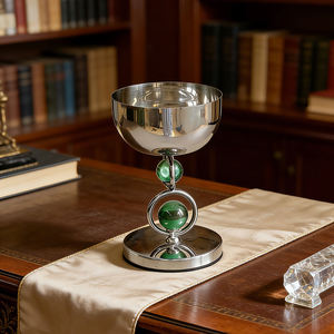 Candelabro Moderno de Metal con Acento de Piedra Verde, Portavelas Decorativo de Lujo, Decoración para Mesa, Regalo para el Hogar - Product Image 3