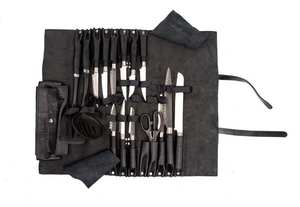 Nouvelle conception, sac de rangement pour couteaux de chef en cuir Crazy-Horse classique, fentes pour couteaux, écologique, léger, portable - Product Image 3