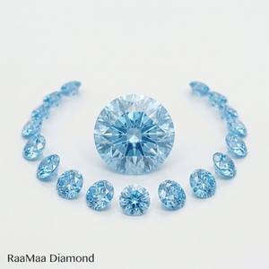 Precio de Fábrica, Azul Intenso de Lujo, CVD Cultivado en Laboratorio, Corte Brillante Redondo, Venta al por Mayor, Paquete Suelto, Fabricación de Joyas, Servicio de Muestras - Product Image 3