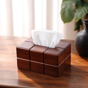 Porte-boîte à mouchoirs en bois design cube pour table, comptoir, bureau, chambre, salle de bain et salon, style moderne minimaliste - Product Image 6