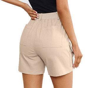 Wide Leg Multi Pocket Cargo <b>Shorts</b> with High Rise <b>Utility</b> <b>Shorts</b> for <b>Women's</b> Daily Casualwear Private Label Apparel Manufacturer - Product Image 6