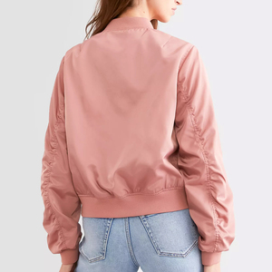 Vêtements d'hiver de haute qualité, veste bomber pour femme 100% polyester, col montant, style streetwear, vestes bomber pour femme - Product Image 2
