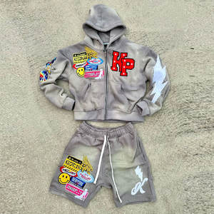 Conjunto de Sudadera con Capucha y Pantalones Cortos para Hombre, Ligero, de Dos Piezas, con Logotipo Personalizado - Product Image 3