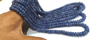 Perles de Tanzanite naturelle non traitée, rondes, lisses, de 6 à 7 mm, vendues par brin de 8 pouces de long. - Product Image 3