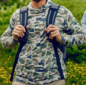 Chemise de pêche à manches longues en coton, camouflage, à capuche, sublimée, vente en gros - Product Image 4