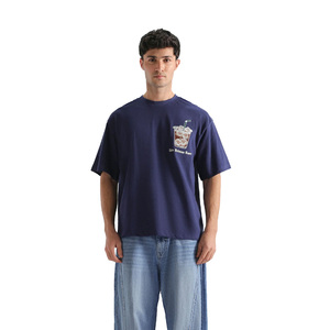 Camiseta de Hombre OEM 100% Algodón con Logotipo Bordado Personalizado en la Parte Delantera, Cuello Redondo, Manga Corta, Estilo Casual de Verano, Transpirable, Corte Holgado, Unisex, en Oferta - Product Image 1