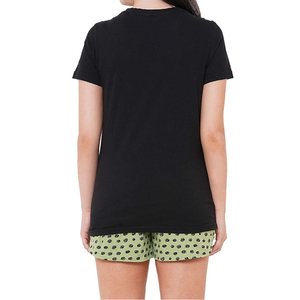Dernières tendances de la mode décontractée, ensembles de t-shirts et shorts au-dessus du genou pour femmes, ensembles de deux pièces de couleur unie pour femmes, été, 100% coton - Product Image 3