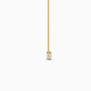 Classic Unisex 14K Solid <b>Gold</b> Rose <b>Gold</b> Synthetic Lab Grown Diamond <b>Necklace</b> Pear-Cut Center Stone Vintage Style Engagement Pave - Product Image 2
