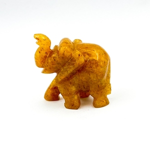 Figura de Elefante de Aventurina Amarilla Tallada a Mano, Piedra Preciosa Natural, Decoración Feng Shui para el Éxito y la Confianza, Venta al Por Mayor - Product Image 1