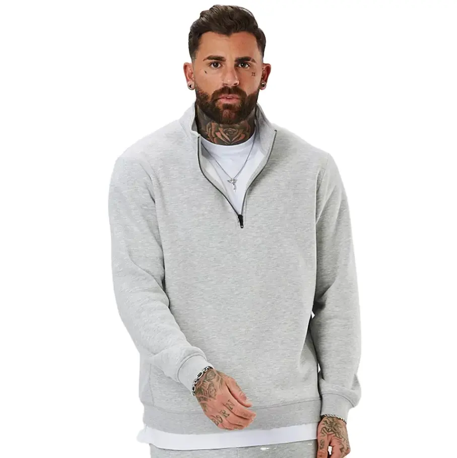 Unisex Quarter Zip Pullover O Neck Sweatshirt Pullover Men Fleece High Quality Men Clothing Fashion Men's Hoodies & Sweatshirts