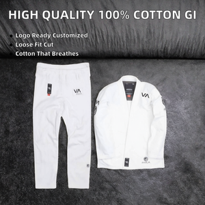 ชุดกิโมโน BJJ ยี่ห้อ Shoyorol คุณภาพสูง ผลิตจากผ้าฝ้าย 100% รุ่น V2 # 60 ชุดยิวยิตสูบราซิลเลี่ยนสีขาว 440 กรัม ระบายอากาศได้ดี ทรงหลวม - Product Image 2