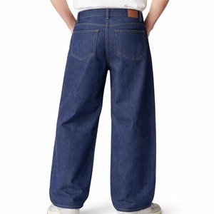 Vaqueros de mezclilla índigo teñido a mano de 17 oz, 100% algodón, cintura alta, corte recto casual, selvedge bordado, vintage, invierno - Product Image 4