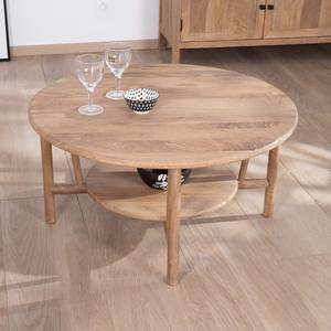 Mesa de centro redonda de dos niveles Vandana Golden Layer en madera de mango Plume Diámetro 90 cm - Product Image 4