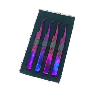Pince à cils Plasma Purple, vente en gros, testée à la main, haute qualité, acier inoxydable japonais, poignée diamantée, pince à cils pour extensions - Product Image 4