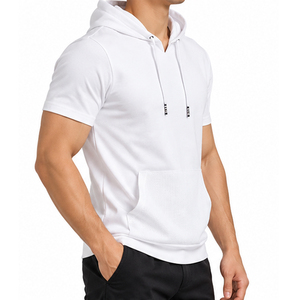 High Quality Short Sleeve Hoodies OEM ODM Custom Design Cotton Hooded Sweatshirt for <b>Men</b> Women Hoodies Wholesale Manufacturers - Product Image 2