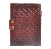 Diario/Agenda de Cuero Genuino con Diseño del Hombre Verde Celta Grabado, Hecho a Mano, Personalizable, Encuadernado Cosido, 100 Hojas