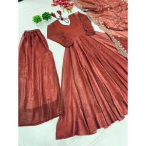 Robe de soirée de travail à broderie lourde Robe de soirée avec Dupatta - Product Image 2