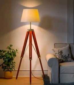 Vintage <b>Floor</b> <b>Lamp</b> Wooden <b>Tripod</b> Stand <b>lamp</b> Nautical Living room Home Décor <b>lamp</b>. - Product Image 4