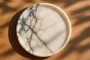 Elegant Calacatta <b>Marble</b> <b>Coaster</b> Natural Stone Finish Decorative Table Organizer for Kitchen Storage Coffee Table Decor and Home - Product Image 3
