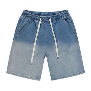 Shorts en jean pour hommes, style streetwear, personnalisés, délavés vintage, teints, à ourlet brut, coupe baggy, par un fabricant de denim - Product Image 3