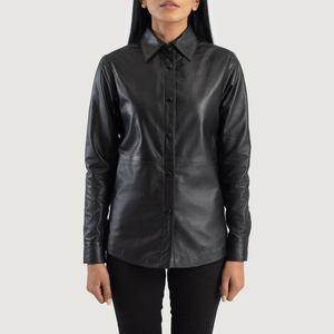 Top sin mangas de cuero PU para mujer, blusa informal ajustada a la moda, conjunto de ropa de calle de cuero sintético suave para fiesta para damas - Product Image 1