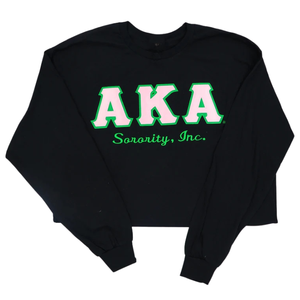   เสื้อสเวตเชิ้ตแขนยาวสีดำปักลายตัวอักษรกรีกสำหรับผู้หญิง ยี่ห้อ Sorority Inc สีดำ - Product Image 1