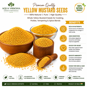 Graines de moutarde jaunes Aqua Vriksha Premium |   Graines de moutarde indiennes entières naturelles pour la cuisine, les cornichons et les mélanges d'épices - Product Image 4