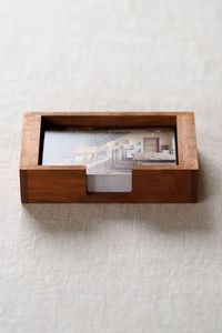 Natural Wood Business Card Holder Desktop Card Display <b>Stand</b> Handmade Wooden Visiting Card Organizer <b>for</b> Workspace - Product Image 6