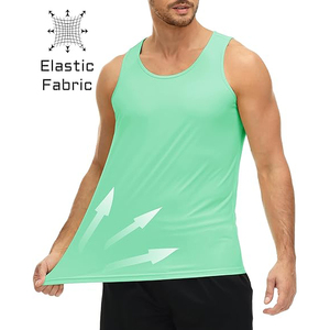 Débardeur réfléchissant pour homme en mélange polyester-coton, sans manches, pour course nocturne, gilet de sécurité haute visibilité à rayures, haut de sport - Product Image 4