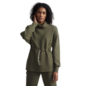 Nouveau Sweat-shirt Court Vert Décontracté et Sportif pour Femme 2026, à Manches Longues, Taille Cintrée, avec Strass et Finition Délavée - Product Image 1