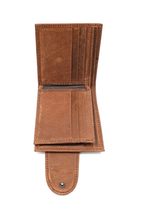 Excellent Men's Genuine Leather Slim <b>Wallets</b> Fold Closure <b>RFID</b> Blocking Zipper Closure Minimalist Design Vintage <b>Wallets</b> - Product Image 3
