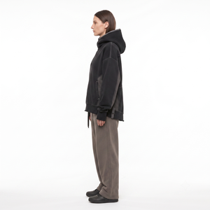 Custom-made Unisex Oversized Quarter Zip for <b>Hoodie</b> 400GSM Organic Cotton Blend Heavyweight French Terry Sweatshirt - Product Image 3