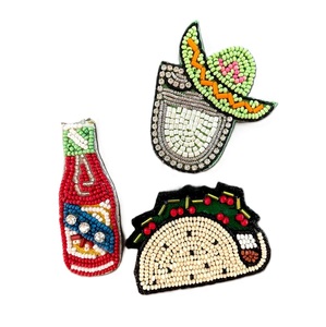 Vintage Seed Beads Beaded Embroidery Decorative Patches Cute Seed Beads Embroidery Cartoon Character Cloth Patches - Product Image 5
