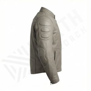 Veste universitaire d'hiver NAI-0528A en cuir véritable, style motard, avec capuche, pour motocycliste, tendance, en tissu non tissé, couleur personnalisable - Product Image 3