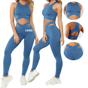 Ensemble de sport pour femmes de haute qualité, personnalisable, prix de gros, pantalon et soutien-gorge deux pièces, pour fitness, yoga et autres sports. - Product Image 1