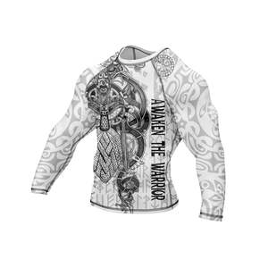 High Quality Custom Made Short Spandex/Polyester MMA Rashguard UPF50+ Heat-Transfer Printing Eco-Friendly 180g Quick Dry Unisex - Product Image 3