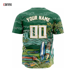 Corex Full Print <b>Baseball</b> Jersey Unisex Summer Breathable Anti-Bacterial Heat Transfer Printed Polyester Short Sleeve Sport - Product Image 5