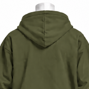 Sweat-shirt à capuche vert olive Indus brodé, motif floral, poche kangourou, coupe oversize, style streetwear décontracté, hiver - Product Image 4