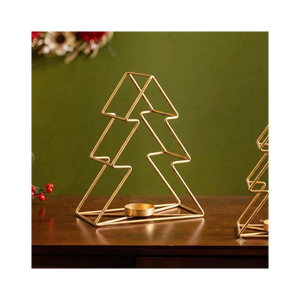 Decorative <b>Christmas</b> <b>Tree</b> Tealight Holder Green Metal <b>Candle</b> Stand Stylish New Design Holiday Home Hotel Decor - Product Image 3