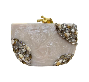 Bolso de mano de resina y piedras preciosas de estilo moderno, último diseño para bodas y fiestas, bolso de resina creativo, bolso de mano de resina BY MULTI - Product Image 1
