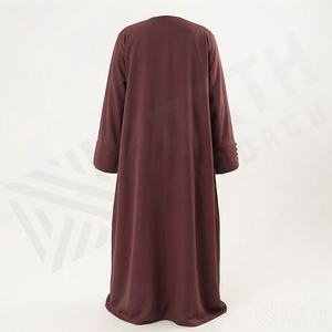 Abaya Islámica Modesta Premium para Mujer, con Botones Abiertos Personalizados, Color Personalizado, Cuello en V, Manga Larga, Poliéster Ligero, Burka de Lujo - Product Image 2