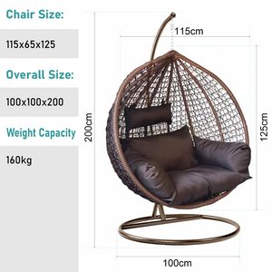 Chaise suspendue en rotin d'extérieur, conception robuste, vente directe usine, pour mobilier de patio et de jardin, commandes en gros - Product Image 1