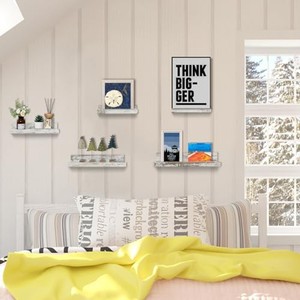 Estante de Pared para Cuadros de Madera de Pino Vintage de 36 cm, Color Blanco Desgastado - Venta al por Mayor - Product Image 3
